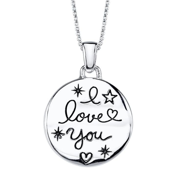 Sterling Silver I Love You To The Moon And Back Pendant Necklace