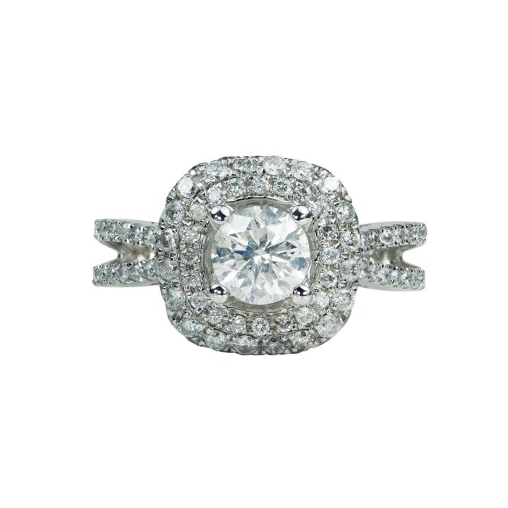 Womens 2 Ct. T.w. Round White Diamond 14k Gold Engagement Ring