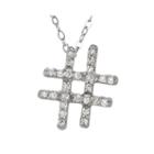 1/10 Ct. T.w. Diamond 10k White Gold Hashtag Pendant Necklace