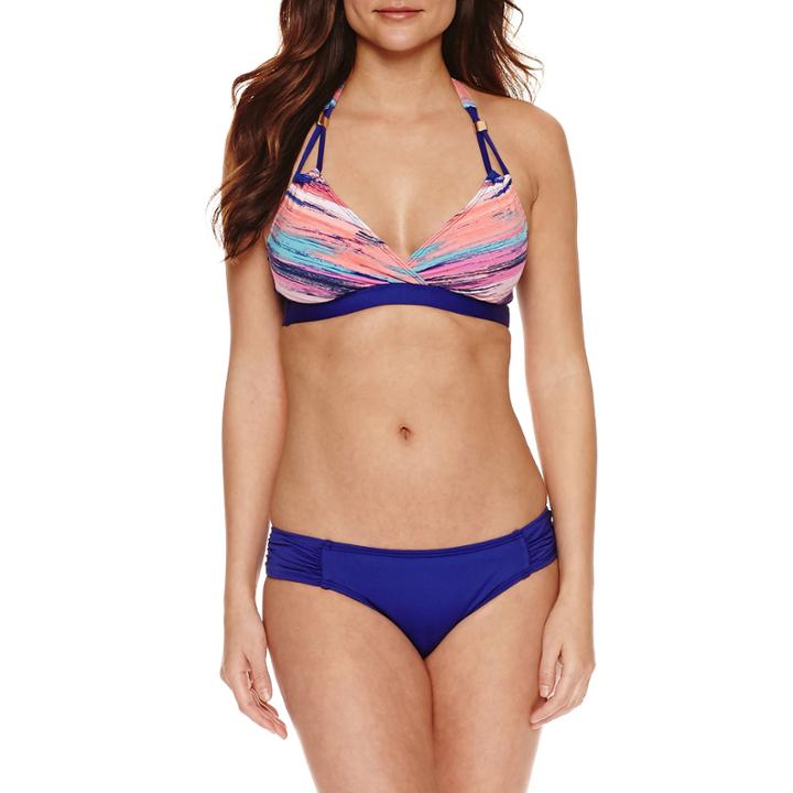 Liz Claiborne Stripe Halter Swimsuit Top