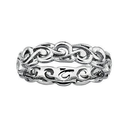 Personally Stackable Sterling Silver Filigree Stackable Ring