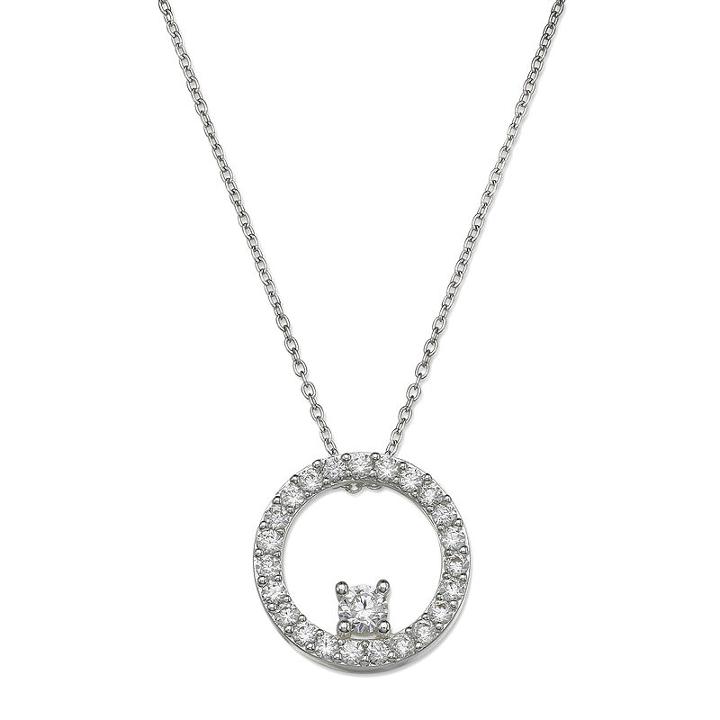 Sparkle Allure&trade; Cubic Zirconia Circle Pendant Necklace