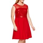 Studio 1 Sleeveless Sequin Fit-and-flare Dress - Plus