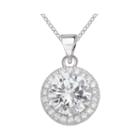 Sparkle Allure&trade; Pure Silver-plated Round Cubic Zirconia Pendant Necklace