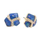 10021 Kara Ross Crystal & Blue Resin Stud Earrings
