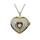 Love In Motion&trade; 1/10 Ct. T.w. Diamond Two-tone Heart Locket Pendant Necklace
