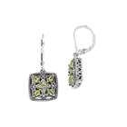 Shey Couture Genuine Peridot And Diamond-accent Sterling Silver Earrings