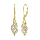 1/10 Ct. T.w. Diamond 14k Gold Over Sterling Silver Swirl Earrings