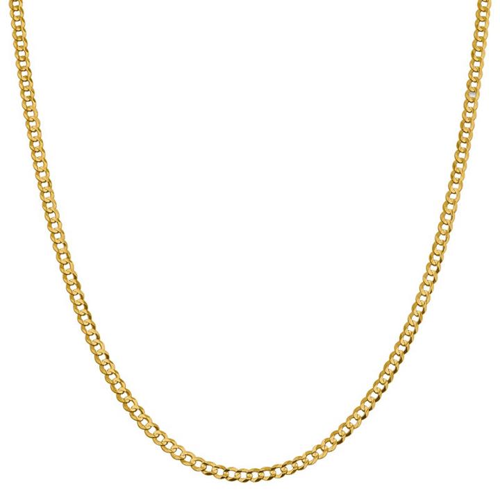 14k Gold Solid Curb 16 Inch Chain Necklace