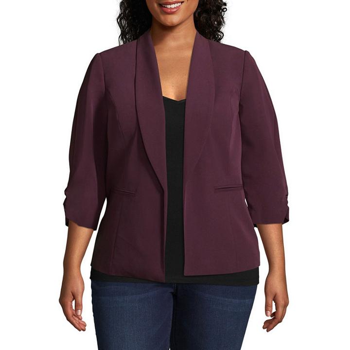 Worthington Cinch Sleeve Blazer-plus