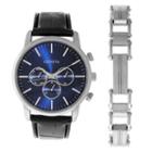 Geneva Mens Black 2-pc. Watch Boxed Set-62198