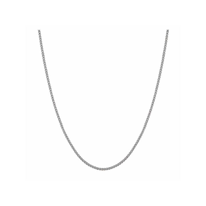 14k White Gold 1.02mm 24 Box Chain Necklace