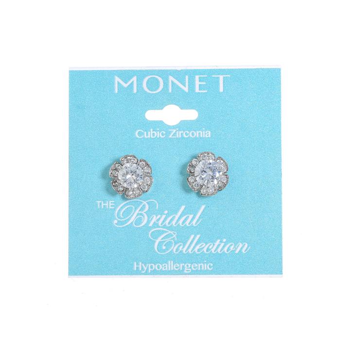 Monet Jewelry Clear Cubic Zirconia Stud Earrings