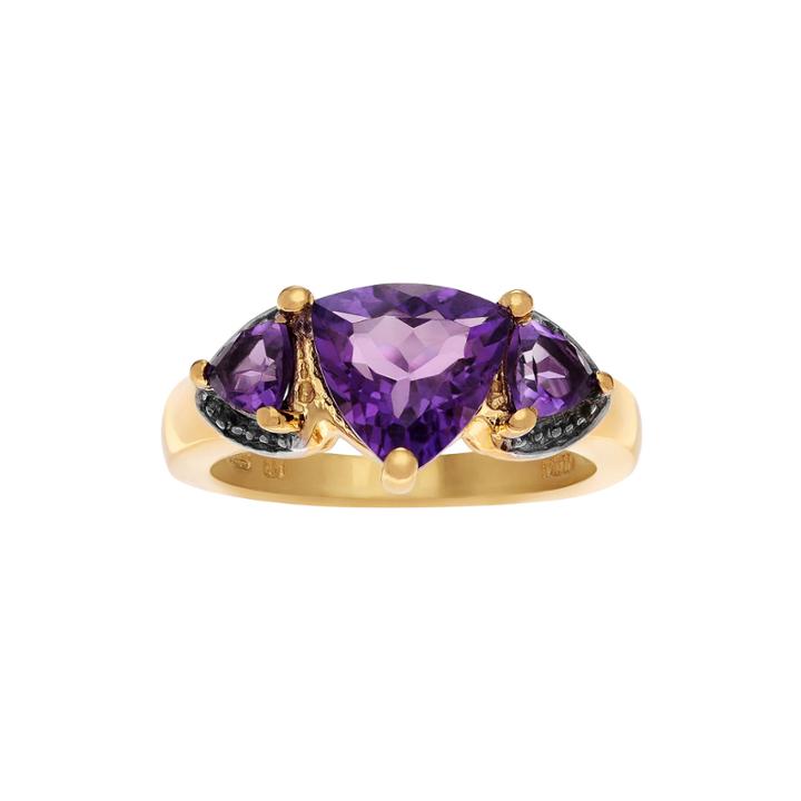 Genuine Purple Amethyst 14k Gold Over Silver Ring