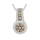 1/2 Ct. T.w. Champagne & White Diamond 10k White Gold Pendant Necklace