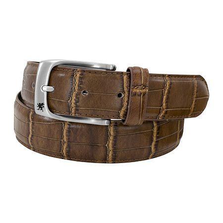 Stacy Adams Croc-embossed Leather Belt