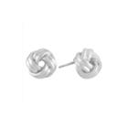 Liz Claiborne Silver-tone Love Knot Button Earrings