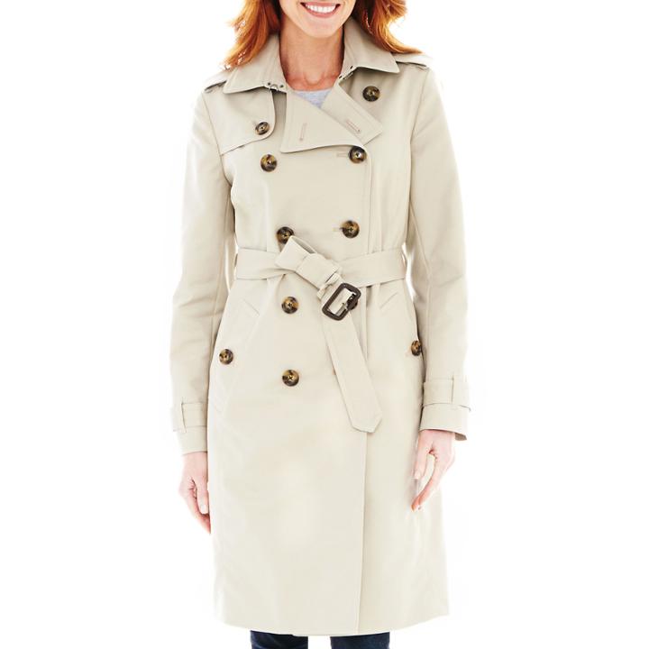 Liz Claiborne Belted Lined Trench Coat