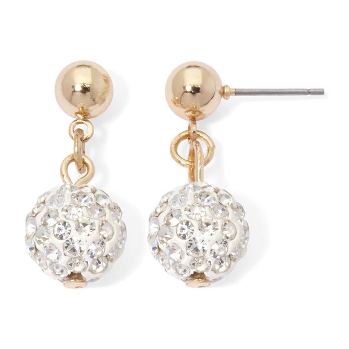 Monet Double Drop Pave Ball Earrings