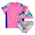 Breaking Waves Tropical Rash Guard & Swimsuit Set