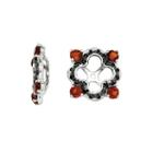 Genuine Black Sapphire And Garnet Sterling Silver Earring Jackets