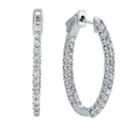 1 Ct. T.w. Genuine White Diamond 10k Gold 27.3mm Hoop Earrings