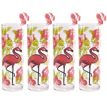 Outdoor Oasis Flamingo 4-pc. Highball Glasses