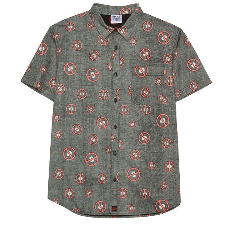 Deadpool Toss Pattern Button-front Shirt