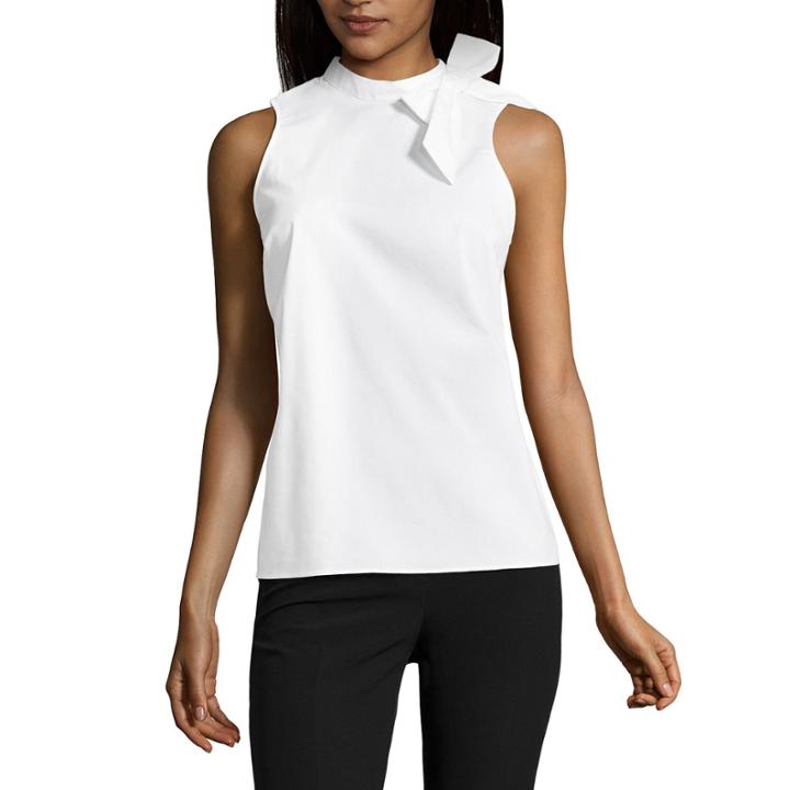 Worthington Sleeveless Bow Blouse