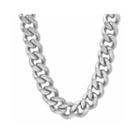 Mens Stainless Steel 24 9mm Flat Curb Chain Necklace