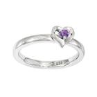 Personally Stackable Sterling Silver Amethyst Heart Ring