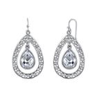 1928 Jewelry Crystal Pear-shaped Double-drop Earrings
