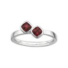 Personally Stackable Sterling Silver Garnet Ring
