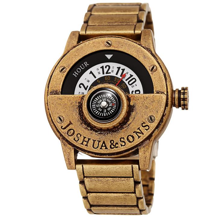 Joshua & Sons Mens Gold Tone Strap Watch-j-139yg