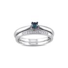 1/6 Ct. T.w. White And Color-enhanced Blue Diamond Ring Set
