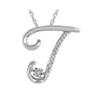 Love In Motion&trade; Diamond-accent Sterling Silver T Pendant Necklace