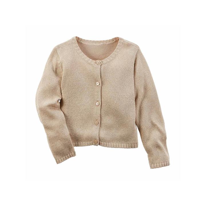 Carter's Crew Neck Long Sleeve Cotton Cardigan - Preschool
