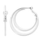 Liz Claiborne Silver-tone, Double Hoop Earrings