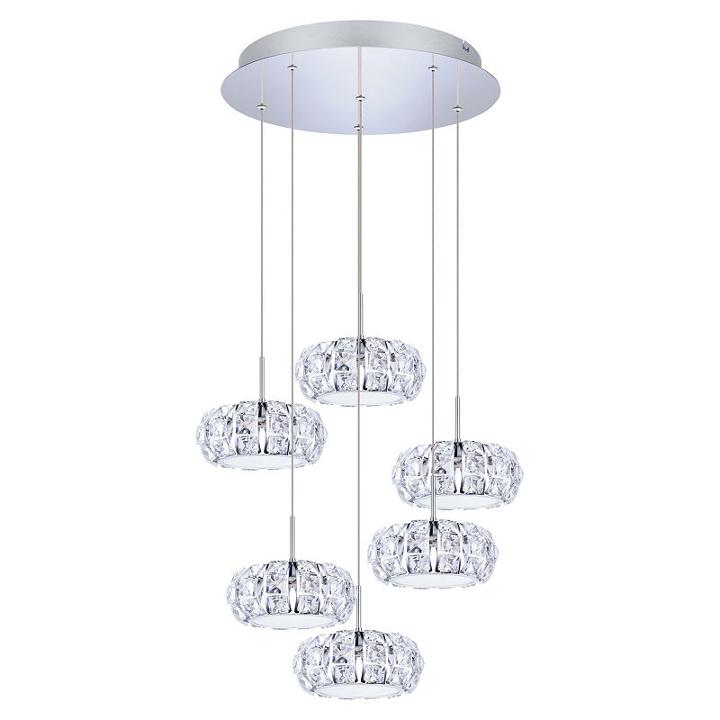 Eglo Corliano Led 19 Inch Chrome Multi Light Pendant Ceiling Light