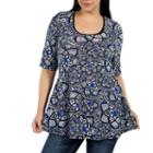 24/7 Comfort Apparel Blue Magic Tunic Top Plus