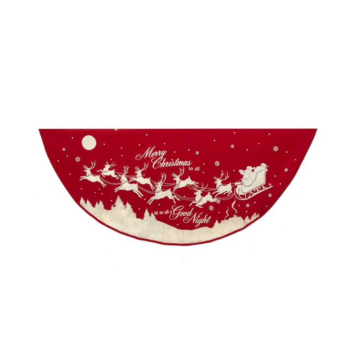 Kurt Adler 48 Reindeer And Santa Printed Tree Skirt