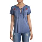 Short Sleeve V Neck Beauty And The Beast Graphic T-shirt-juniors