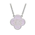 Sterling Silver Personalized 19mm Enamel Clover Monogram Necklace