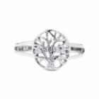 Silver Treasures Womens Sterling Silver Tree Of Life Cocktail Ring