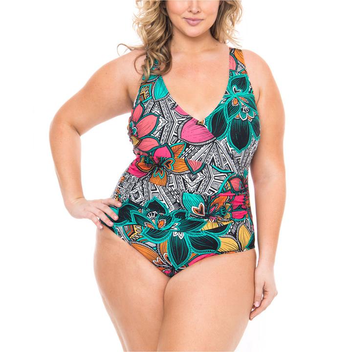 Boutique + Floral One Piece Swimsuit Plus