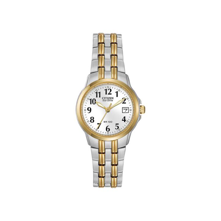 Citizen Eco-drive Womens Two-tone White Watch Ew1544-53a