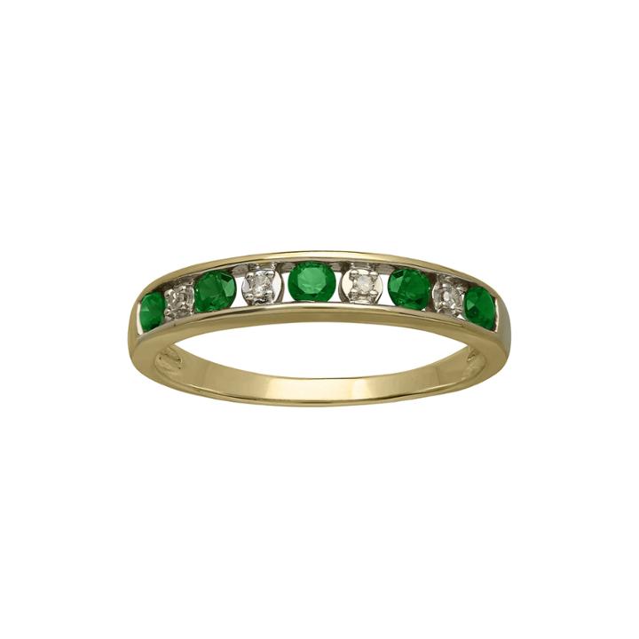 Genuine Emerald & Diamond-accent Ring