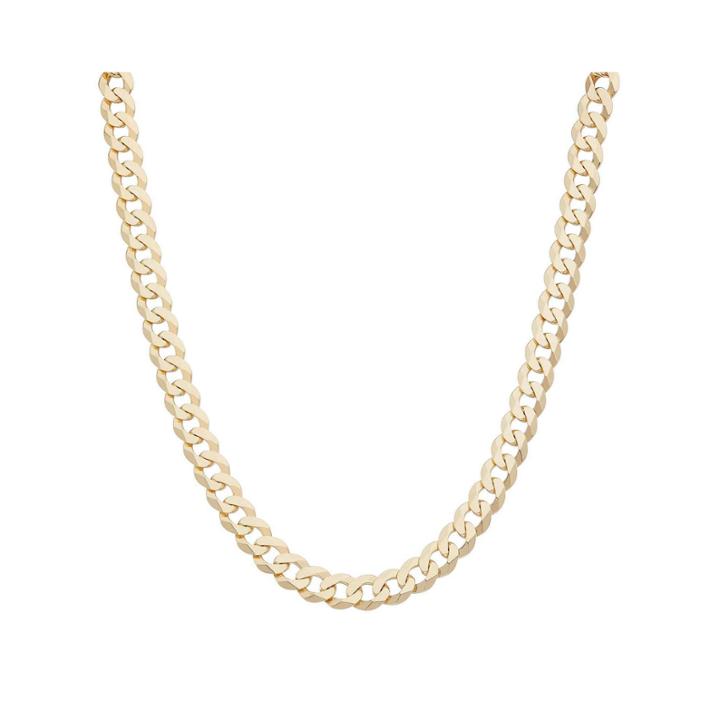 Mens 18k Yellow Gold Over Silver 8.4mm 20 Curb Chain Necklace