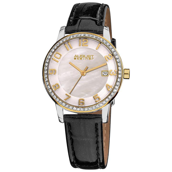 August Steiner Womens Black Strap Watch-as-8056yg