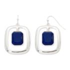 Liz Claiborne Blue Stone Silver-tone Orbital Earrings